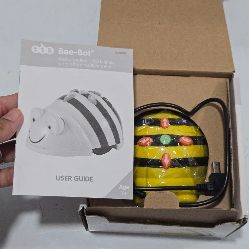 TTS Bee-Bot Rechargeable Programmable Floor Robot EL00363 Yellow Bee STEM Toy